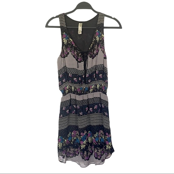Free People Lace Up Falling for Georgette Mini Dress size XS - Picture 5 of 6